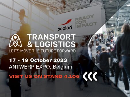 Photo d'une participation à l'exposition de Boplan au Transport & Logistics à Anvers, Belgique
