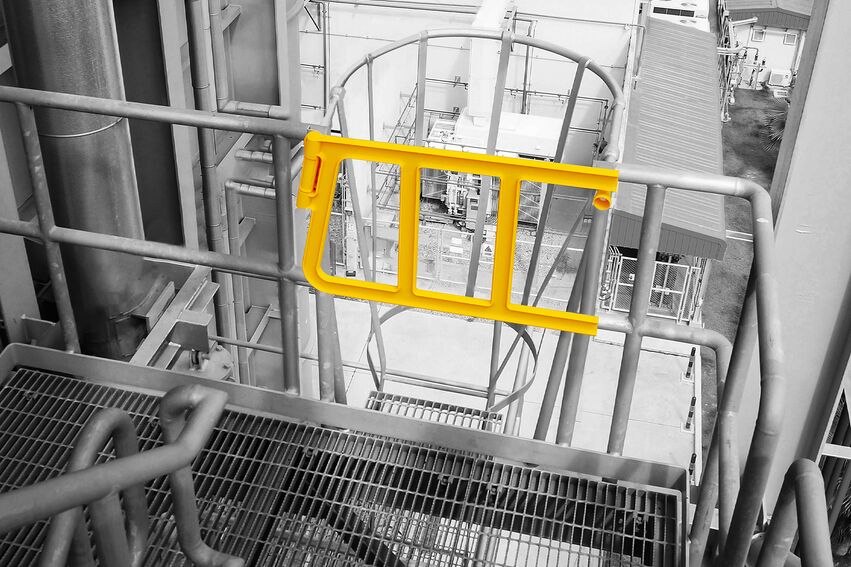 Boplan FLEX IMPACT® DOUBLE AXES GATE in a live setting - Safety gate