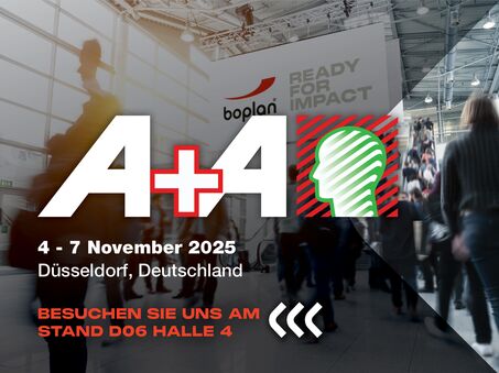 Bild einer Boplan-Ausstellungsbeteiligung auf der A+A in Düsseldorf, Deutschland

