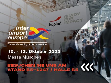 Bild einer Boplan-Ausstellungsbeteiligung auf der InterAirport in München, Deutschland