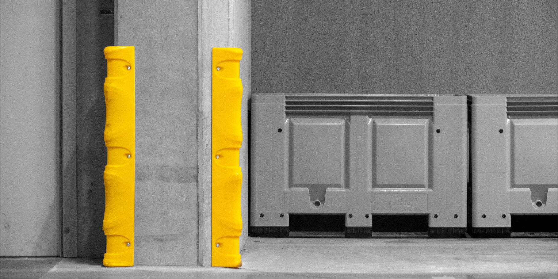 Boplan CP CORNER PROTECTOR giallo in ambiente industriale
