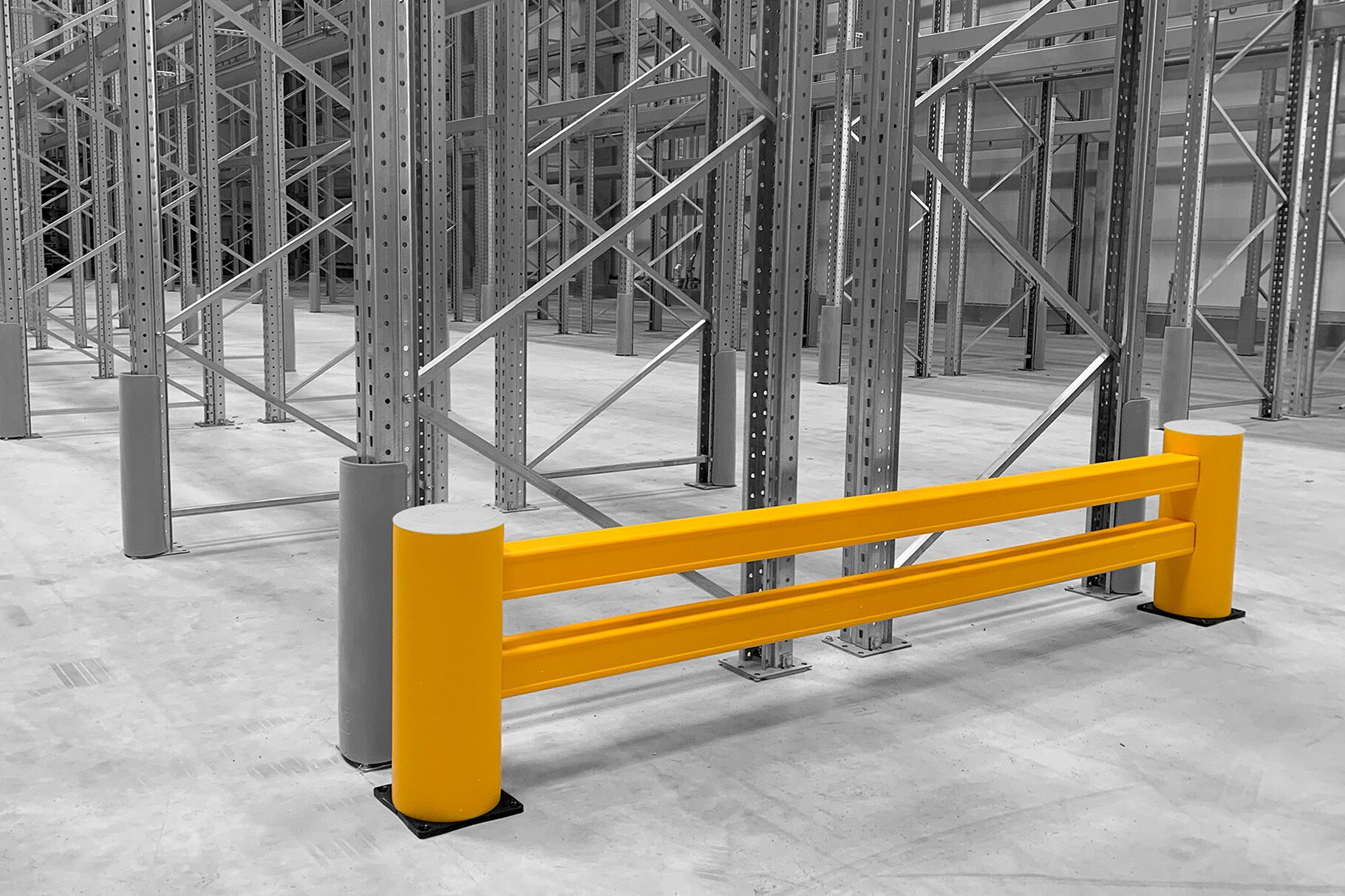 Boplan FLEX IMPACT® ICE FLEX RE RACK END in a live setting - Rack protection for cold storage