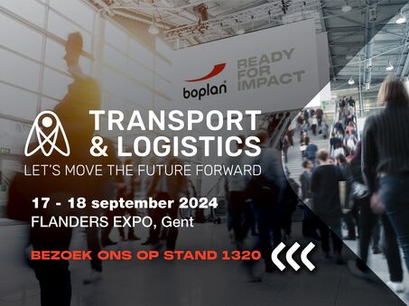 Photo d'une participation à l'exposition de Boplan au Transport & Logistics à Gand, Belgique