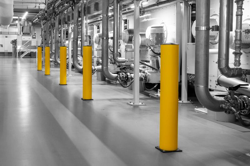 Boplan BO IMPACT amarillo en una instalación de Belcolade
