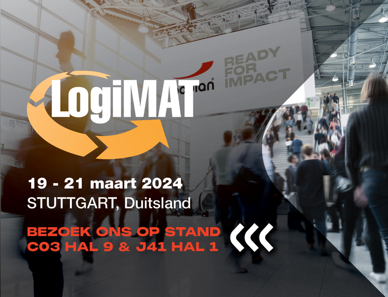 Foto van een deelname van Boplan aan de beurs LogiMAT in Stuttgart, Duitsland