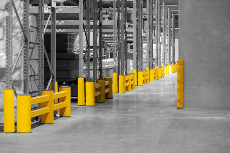 Gelber Boplan CP CORNER PROTECTOR, RE RACKEND, RACKBULL in einem Lager von Sleepworld

