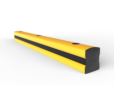 Render of a yellow FLIP 200F - Kick rails on a white background