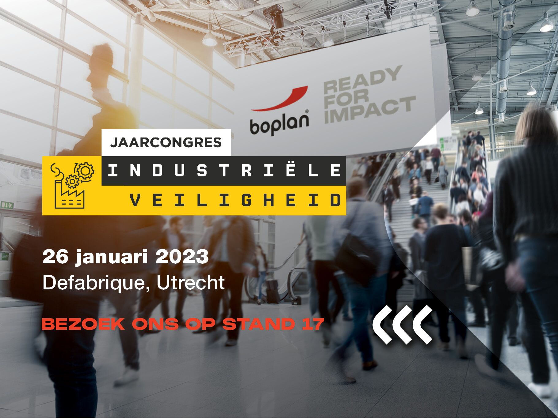 Foto van een deelname van Boplan aan de beurs Industriële Veiligheid in Utrecht, Nederland