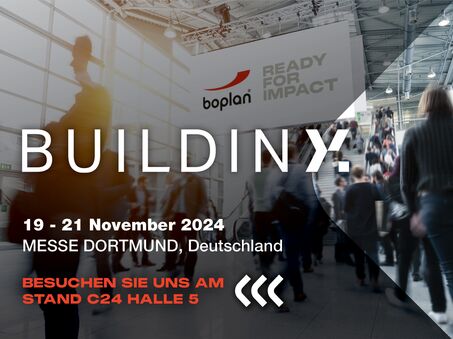 Bild einer Boplan-Ausstellungsbeteiligung auf der BuildinX in Dortmund, Deutschland
