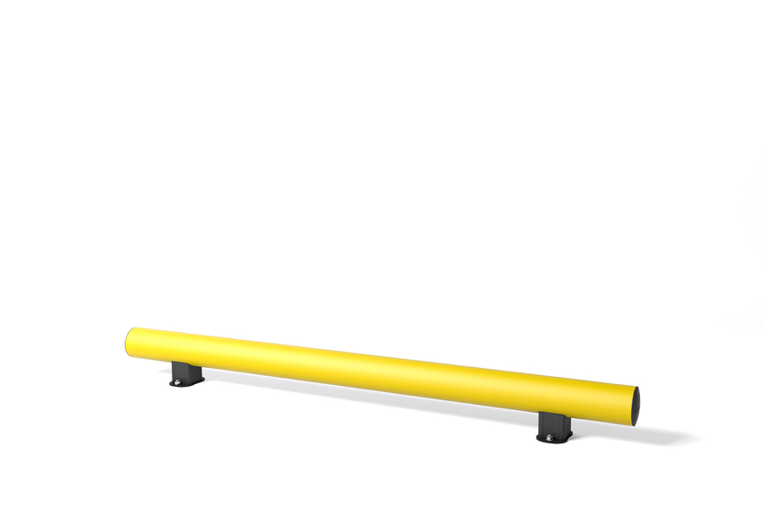Render of a yellow TB MINI - safety barriers on a white background