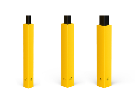 Render of a yellow SOFT COLUMN COVER - Column protection on a white background