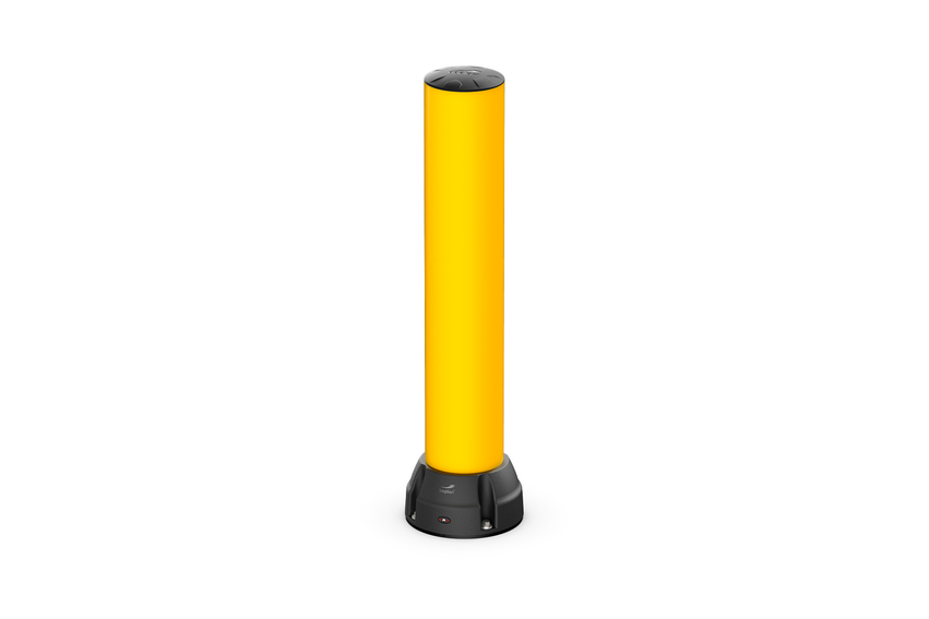 Render of a yellow BO200R - Bollard on a white background