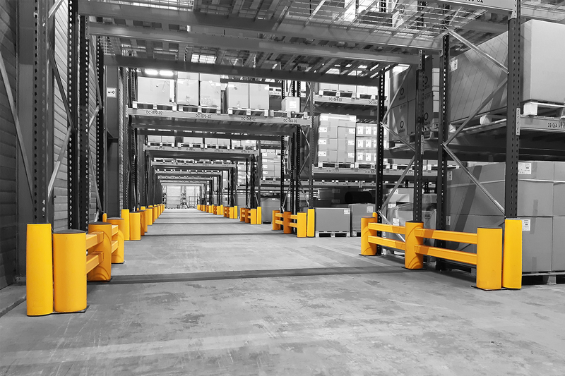 Boplan FLEX IMPACT® RB Rackbull and RE Rack End in an industrial environment