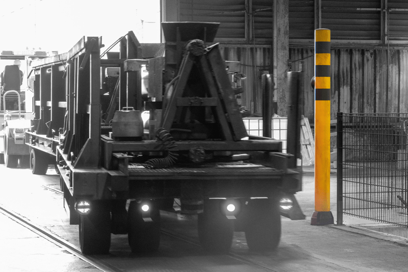 Boplan BO170B, SIGNMARK 200 amarillo en una instalación de Arcelor Mittal