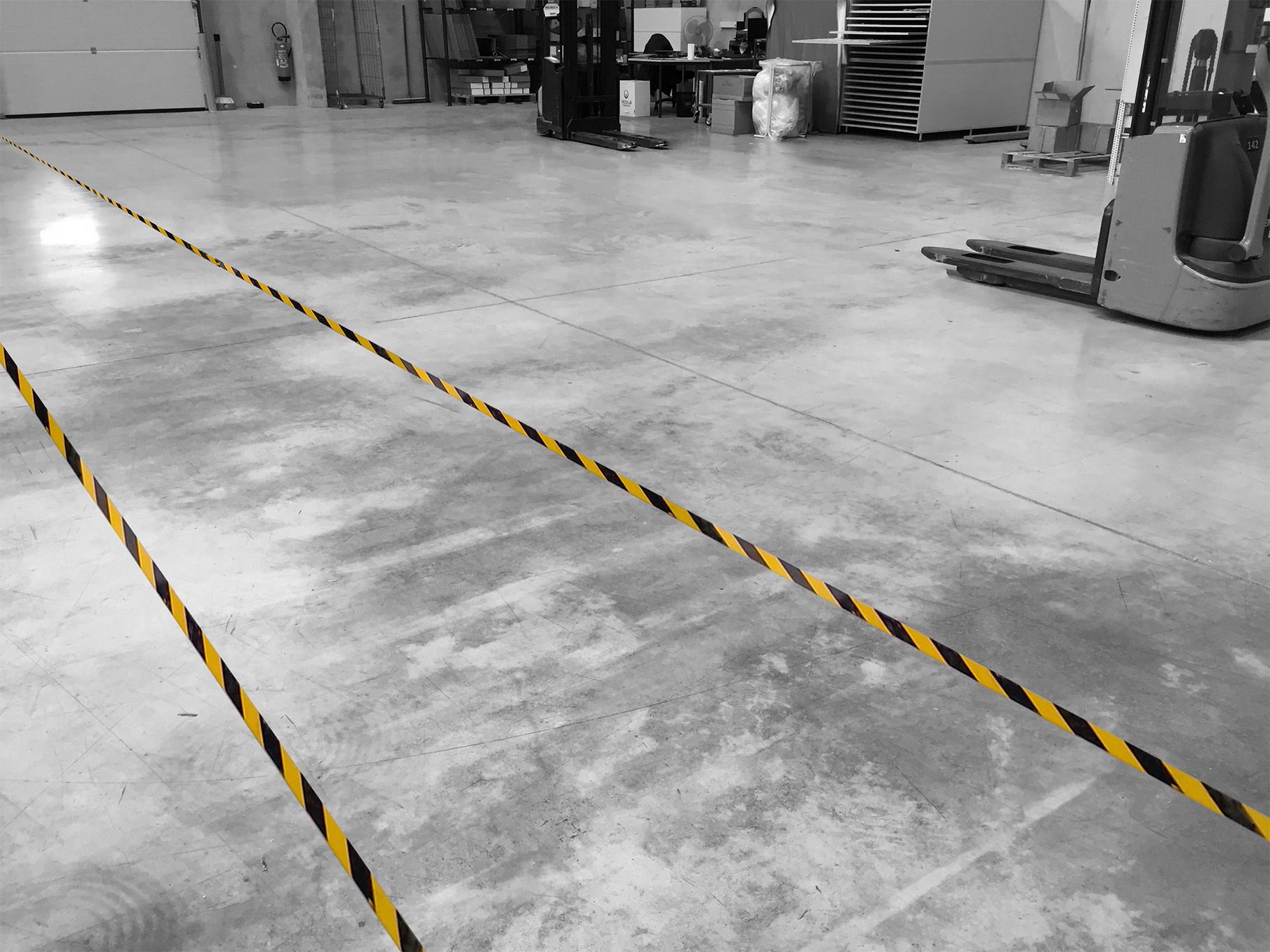 Boplan FLEX IMPACT® LINE PLAN CROSS in a live setting - Floor marking tape