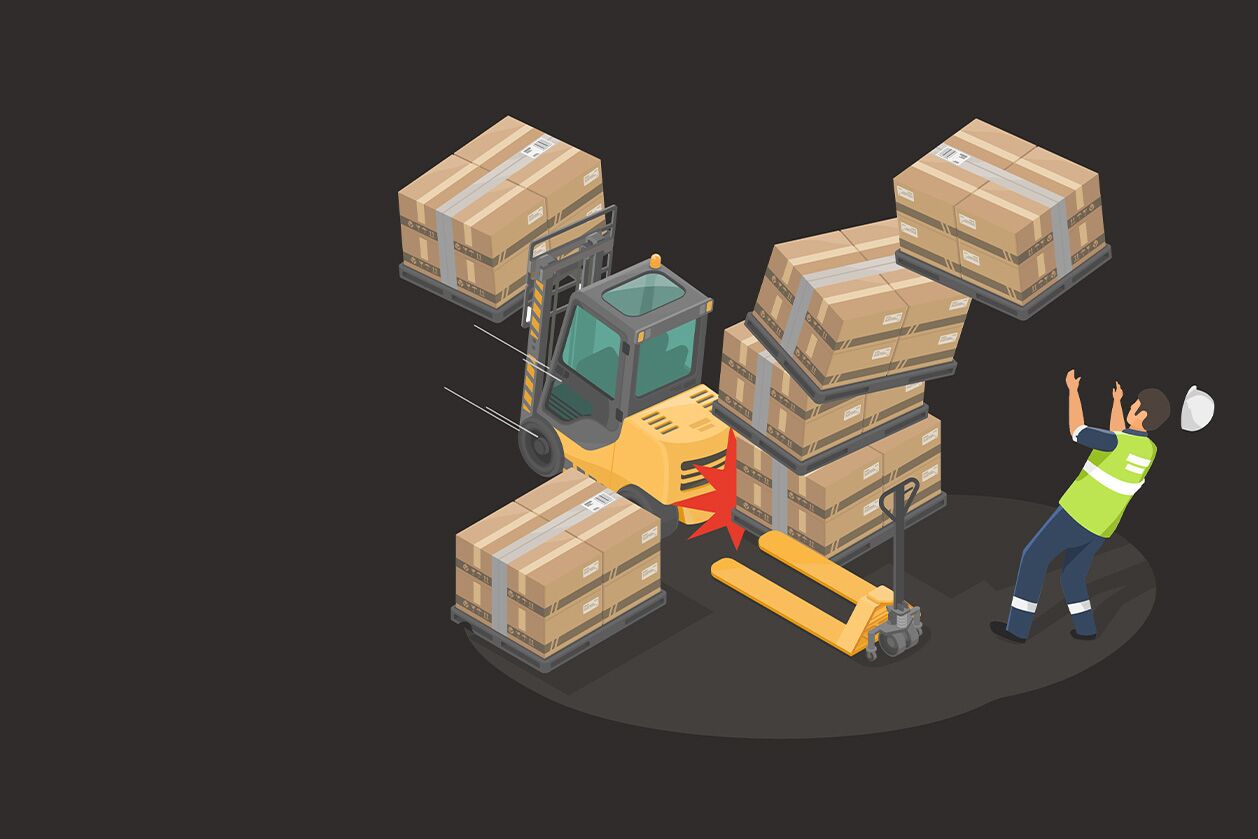 Illustration d'une situation dangereuse dans un entrepôt