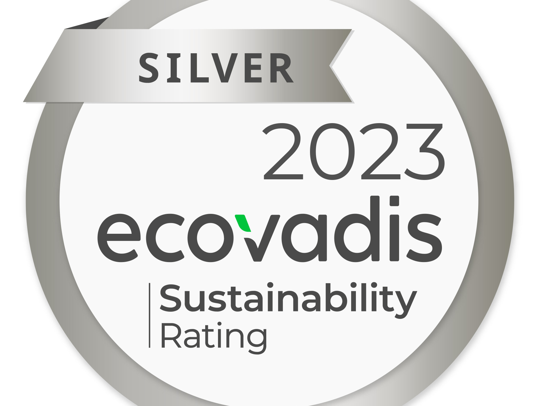 Logo of the Ecovadis Silver Sustainability certificate