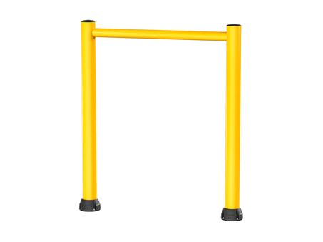 Render of a yellow GOAL POST 200B - Height restrictor on a white background