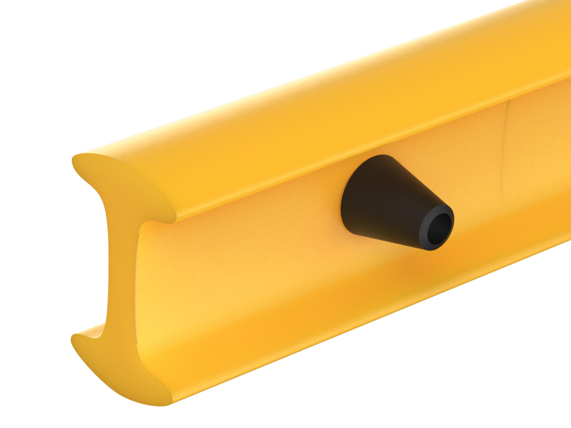 Safety stop, made of black rubber, as an optional accessory for the Boplan DOUBLE AXES GATE