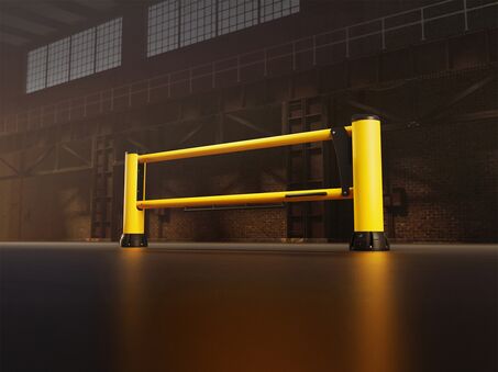 Render of a yellow DG250R in a warehouse environment

