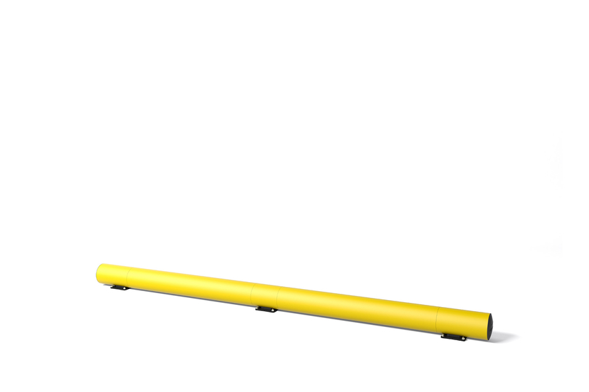 Render of a yellow TB 200 - safety barriers on a white background
