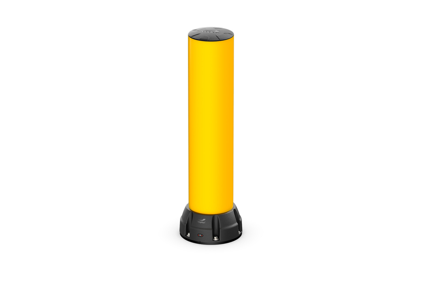 Render of a yellow BO250T - Bollard on a white background