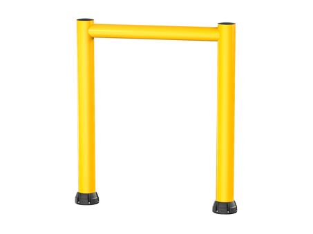 Render of a yellow GOAL POST 250R - Height restrictor on a white background