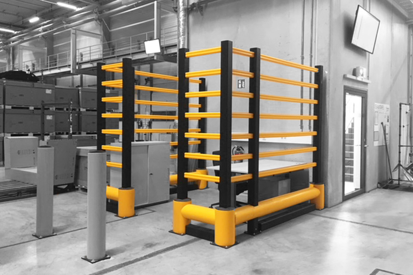Boplan FLEX IMPACT® TB 400 GRILL in a live setting - safety barriers
