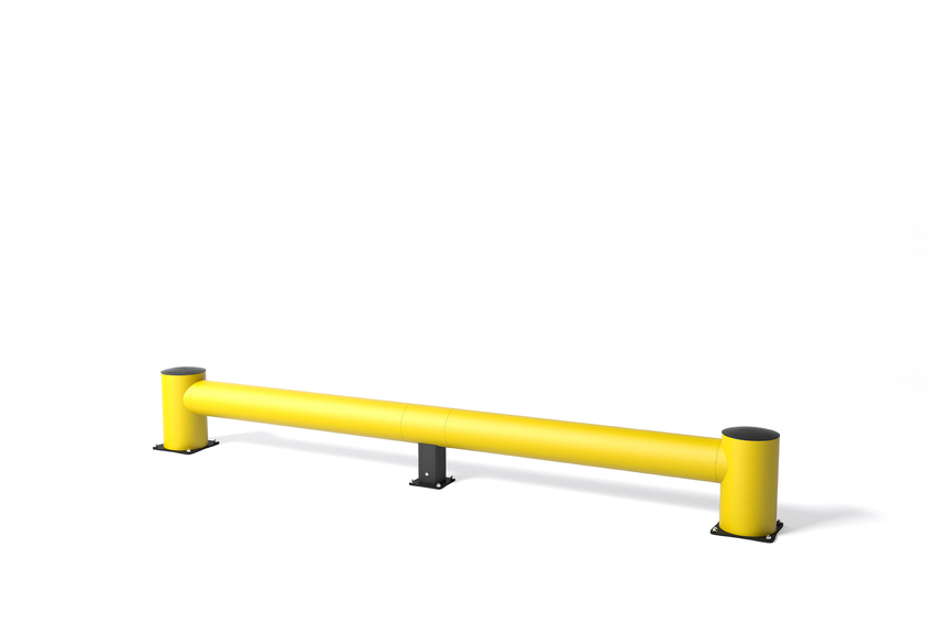 Render of a yellow TB 400 - safety barriers on a white background