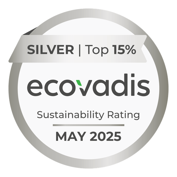 Logo of the Ecovadis Silver Sustainability certificate

