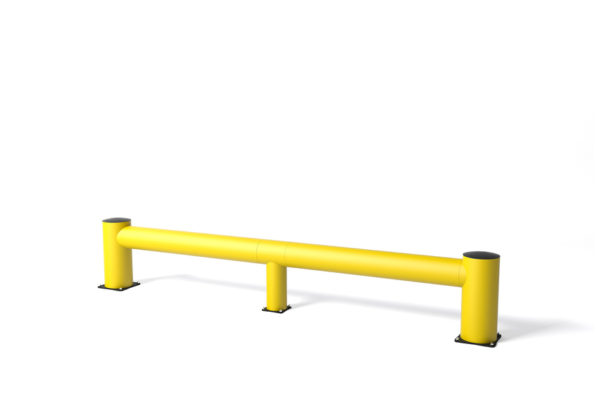 Render of a yellow TB 550 - safety barriers on a white background