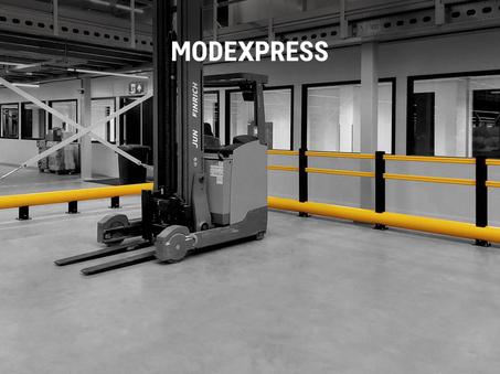 Gelber Boplan TB 400 PLUS und TB 400 in der Modexpress-Fabrik