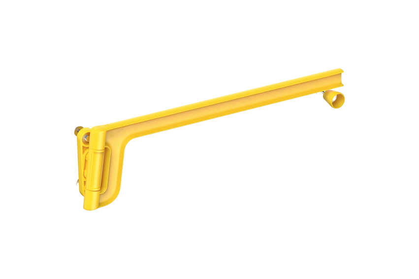 Render de un SINGLE AXES GATE amarillo - Puerta de seguridad sobre fondo blanco