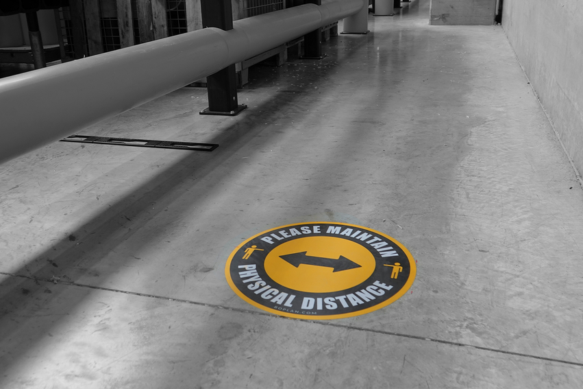 Boplan FLEX IMPACT® LINE PLAN PICTO in a live setting - Floor marking tape